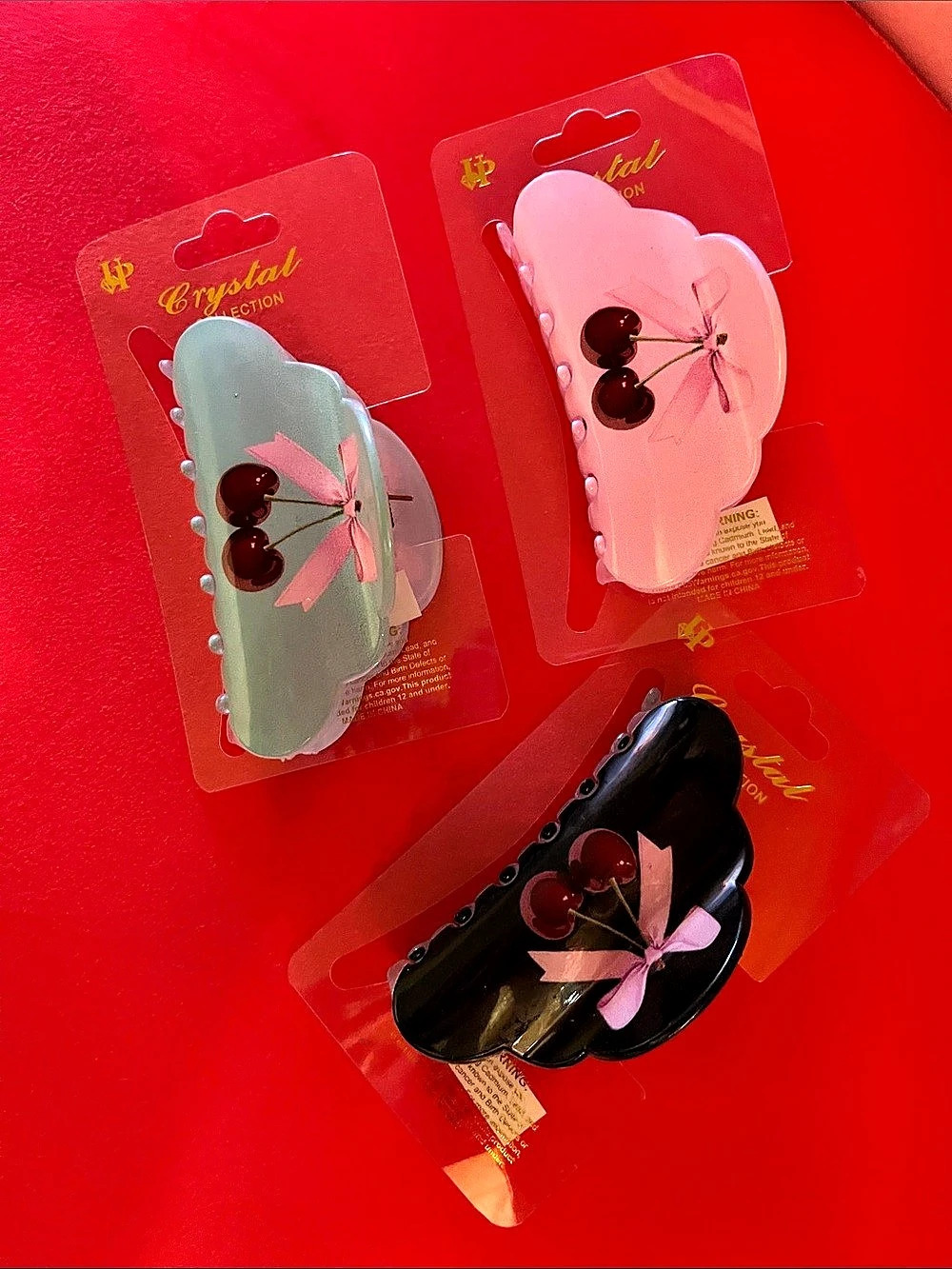 Butterfly Hair Clips Set of 3 Pink & Black NWT